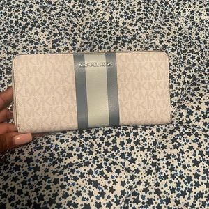 Women's Blue Large Logo Stripe Continental Wallet